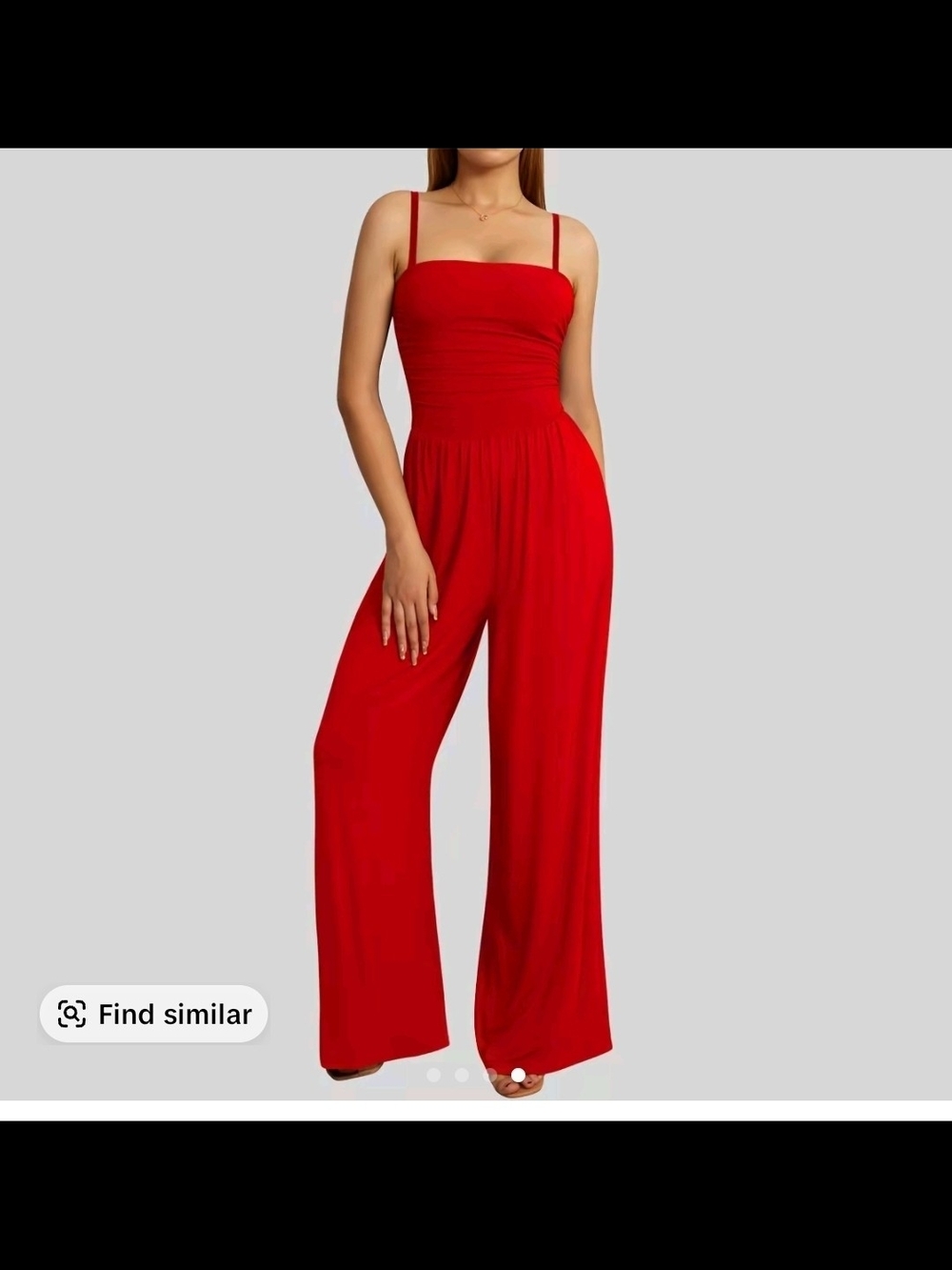 OQQ Red Wide-Leg Jumpsuit with Removable Spaghetti Straps